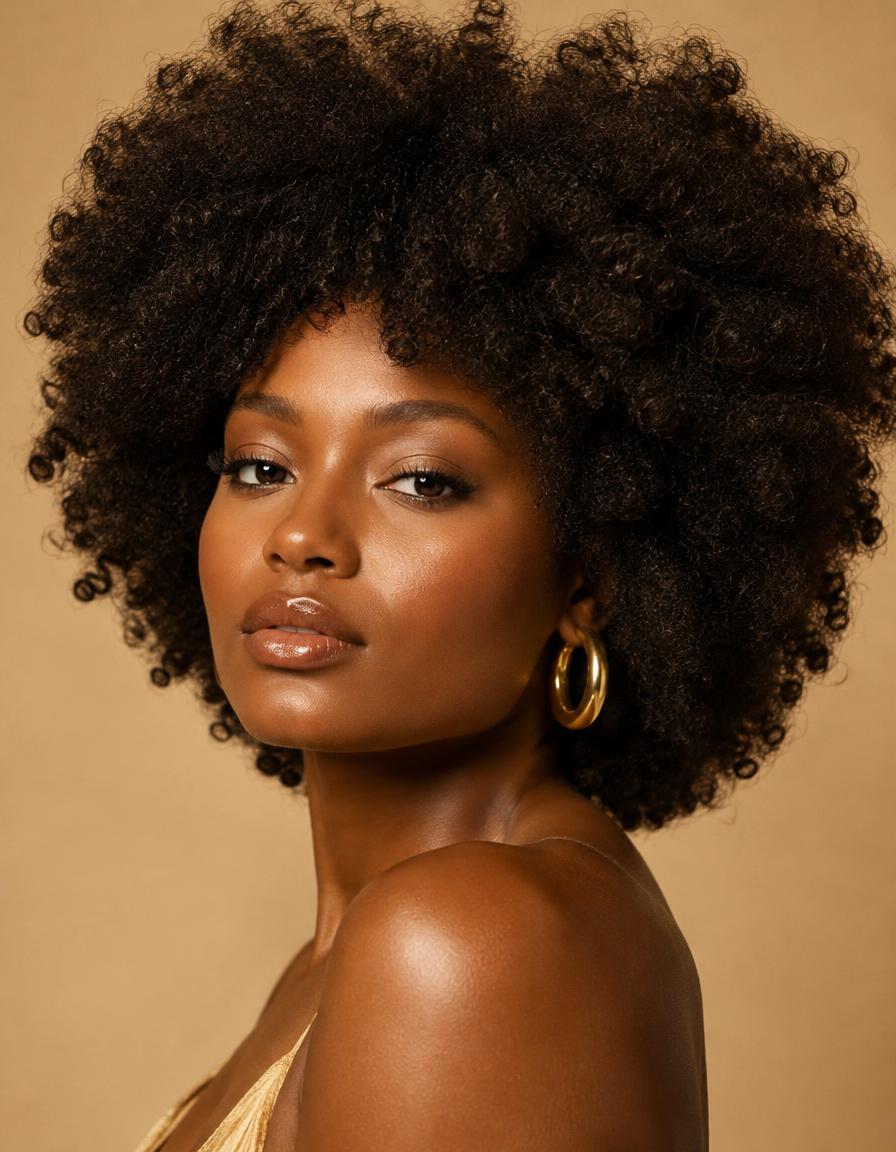 Voluminous natural afro